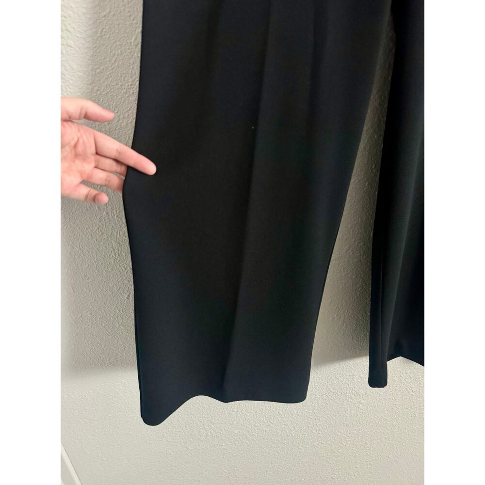 Tahari Black Wide Leg Pants Tie Waist High Rise Minimalist Chic - Picture 4 of 7